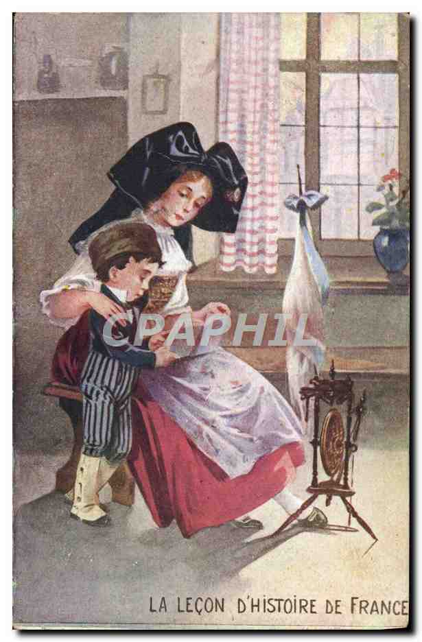 CPA La Lecon D'Histoire De France Alsace Fileuse 