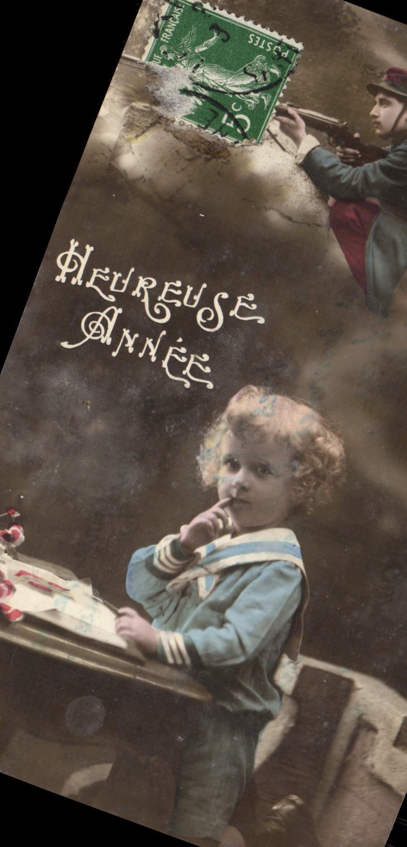 CPA Heureuse Annee Enfant Militaria 
