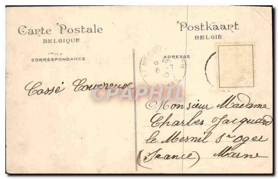 CPA Exposition Universelle Bruxelles 1910 Section francaise Jardin et pavillon de l'Indo Chine — Verso