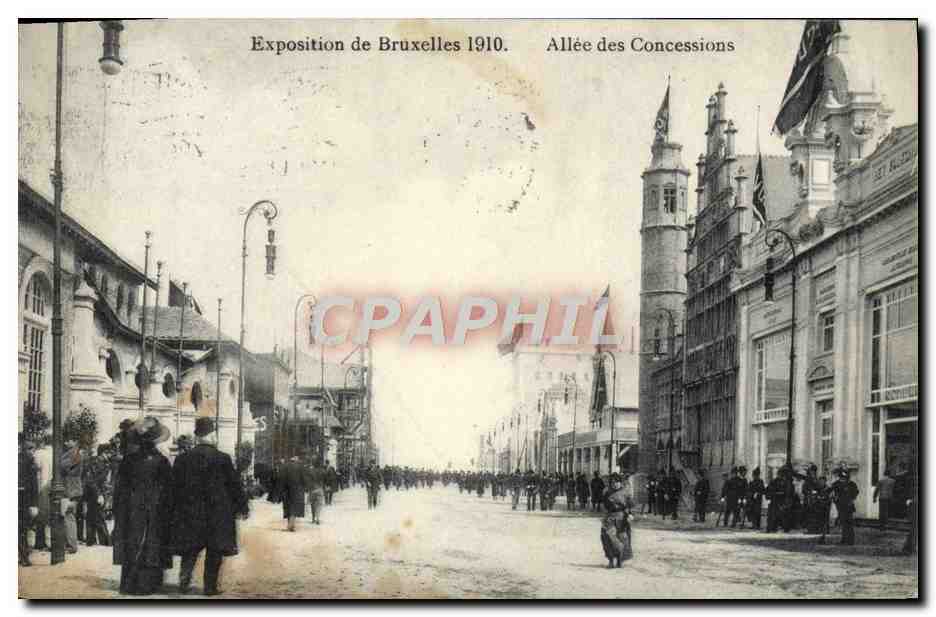 CPA Exposition Universelle Bruxelles 1910 Allee des Concessions