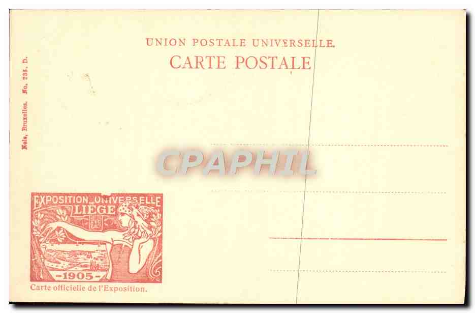 CPA Exposition Universelle de Liege 1905 Palais des Beaux Arts La sainte famille Pierre Jean Vander Ouderaa — Verso