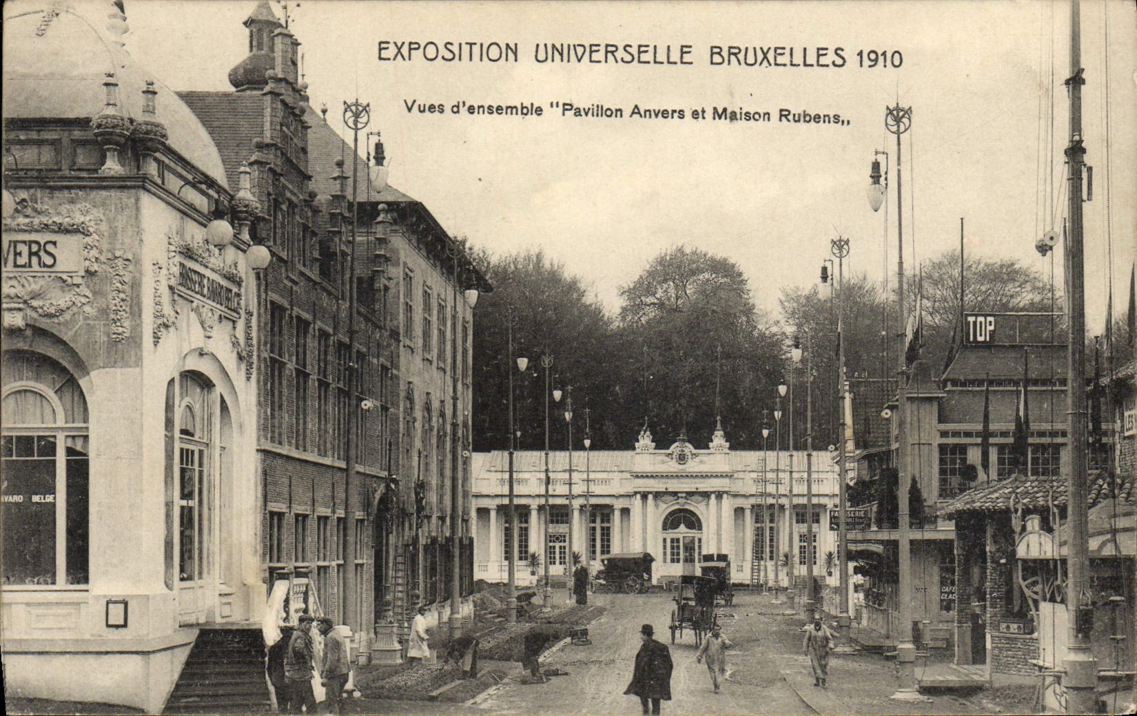 CPA Exposition Universelle Bruxelles 1910 Vues d'ensemble Pavillon Anvers et Maison Rubens