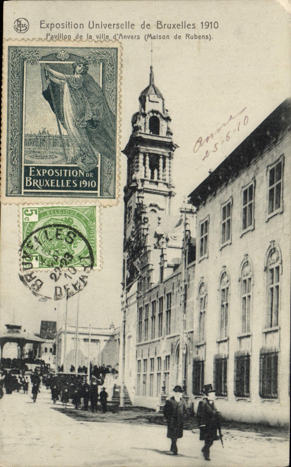 CPA Exposition Universelle Bruxelles 1910 Pavillon de la ville d'Anvers Maison de Rubens Vignette Exposition