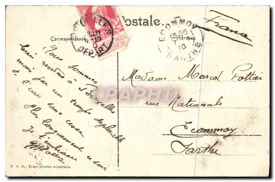CPA Exposition Universelle Bruxelles 1910 Le Quadrige Chevaux — Verso