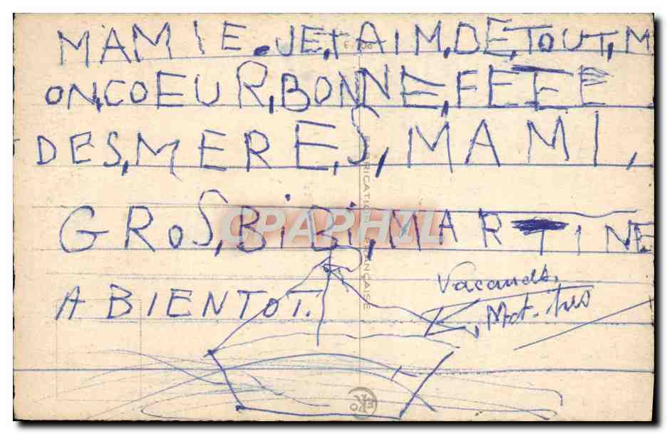 CPA Bonne Fete Mamam Parachute  — Rückseite