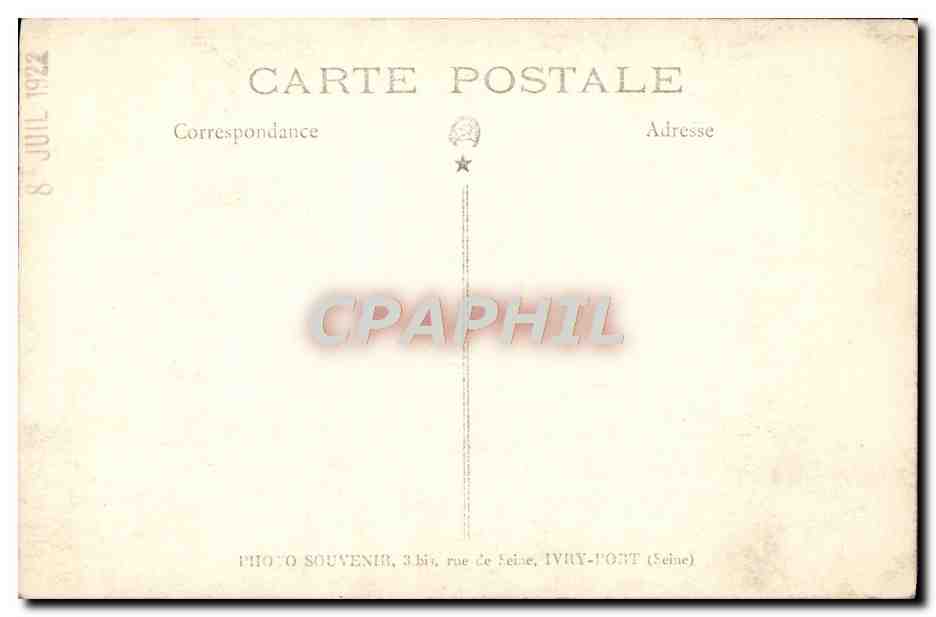 CARTE PHOTO Enfant — Verso