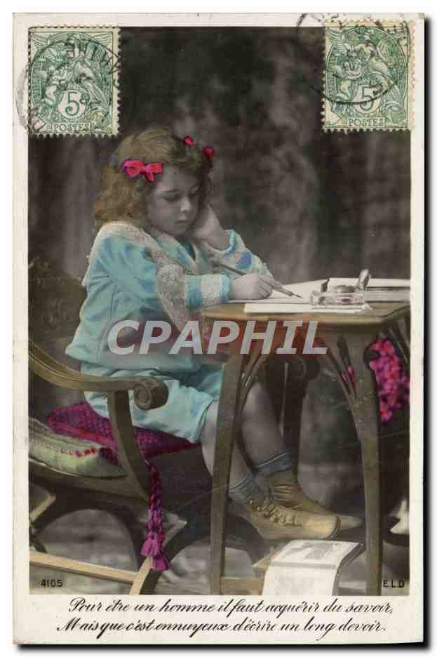 CPA Fantaisie Enfant Ecrivant