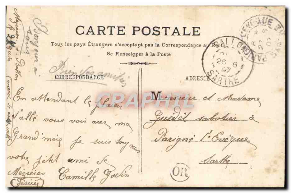 CPA Fantaisie Enfant Ecrivant — Verso