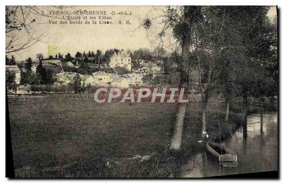CPA Vernou Sur Brenne L'Etoile et les Villas Vue des bords de la Cisse