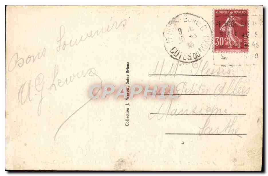 Val-andré — Le Jardin public et les Falaises de Château-Tanguy — A.W. - 9345 — Verso