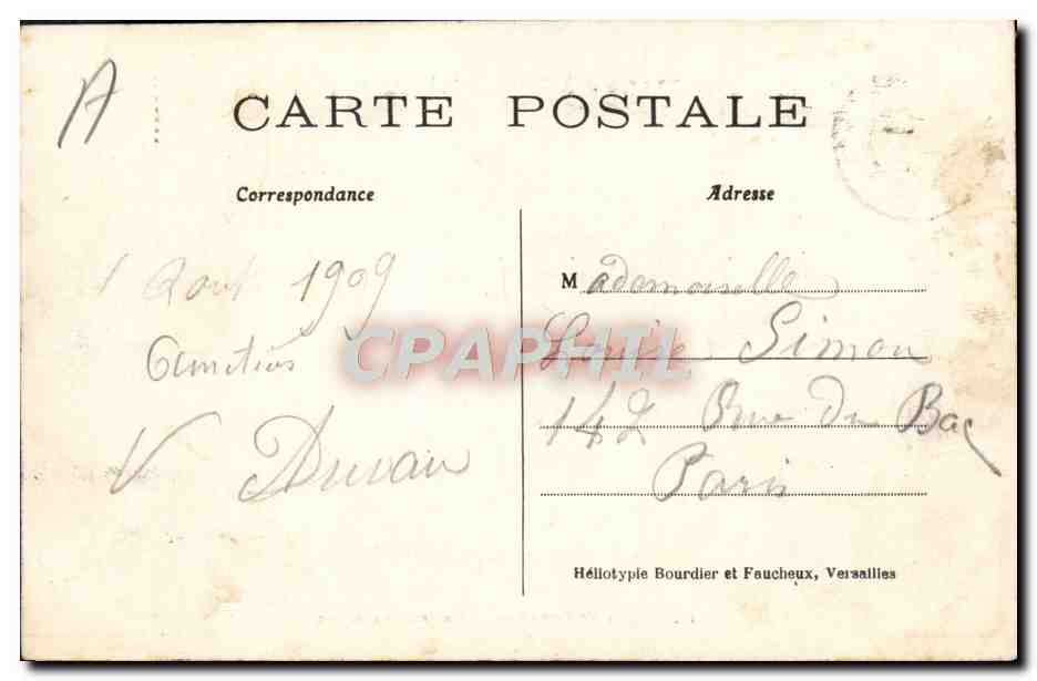 CPA Palais de Versailles Galerie des Glaces — Verso