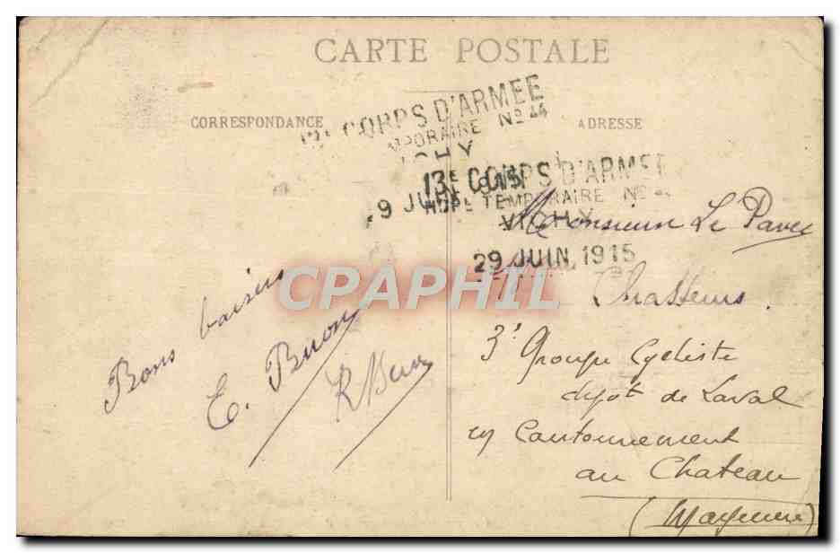 CPA Vichy Hall de Repos de l'ancien Parc — Rückseite