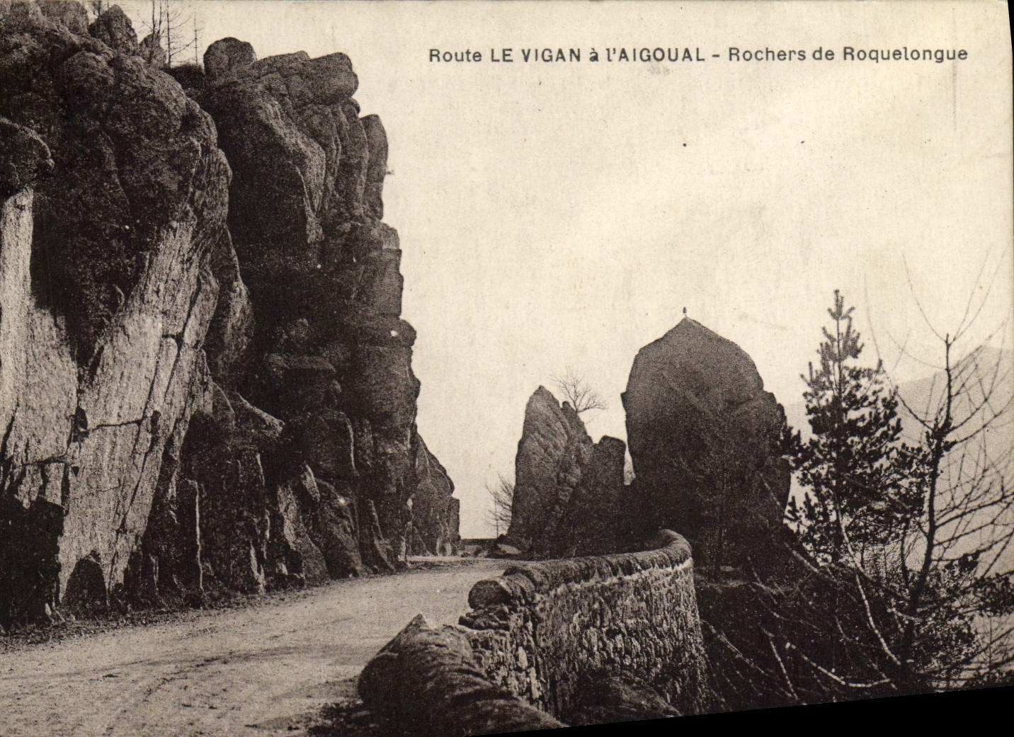 Route LE VIGAN à L'AIGOUAL - Rochers de Roquelongue — C.B. Bernheim, Nancy