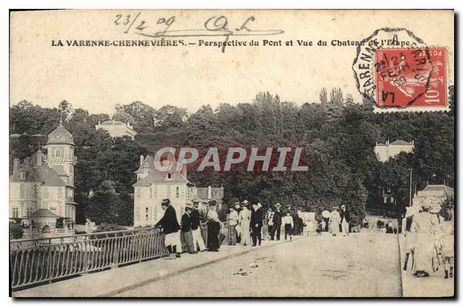La Varenne-Chennevières — Perspective du Pont et Vue du Château de l'Épaule