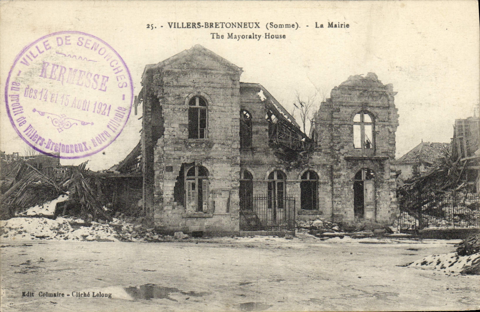 CPA Villers Bretonneux La Mairie Militaria