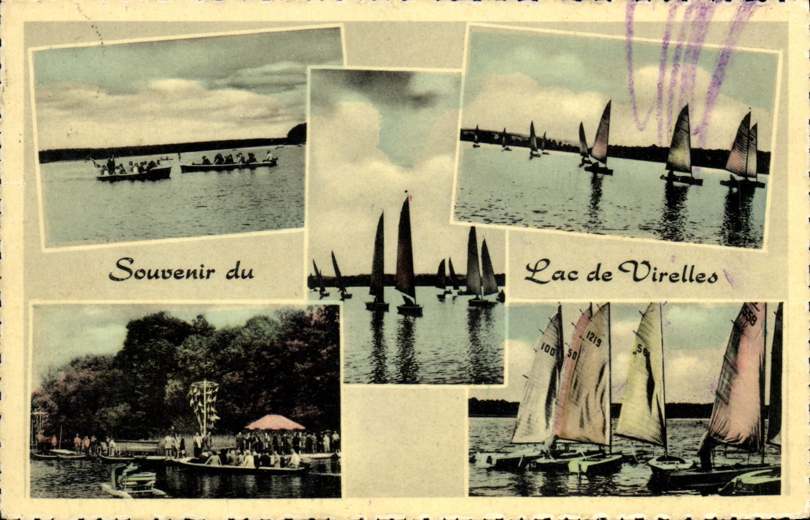 CPM Souvenir du Lac de Virelles Bateaux Voiliers 
