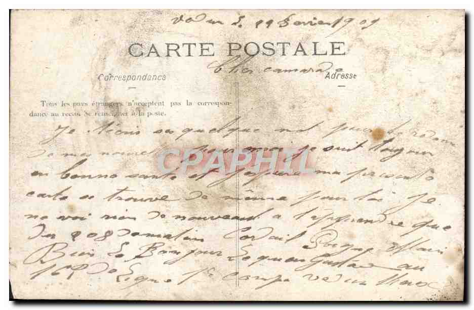 CARTE PHOTO Verdun  — Rückseite