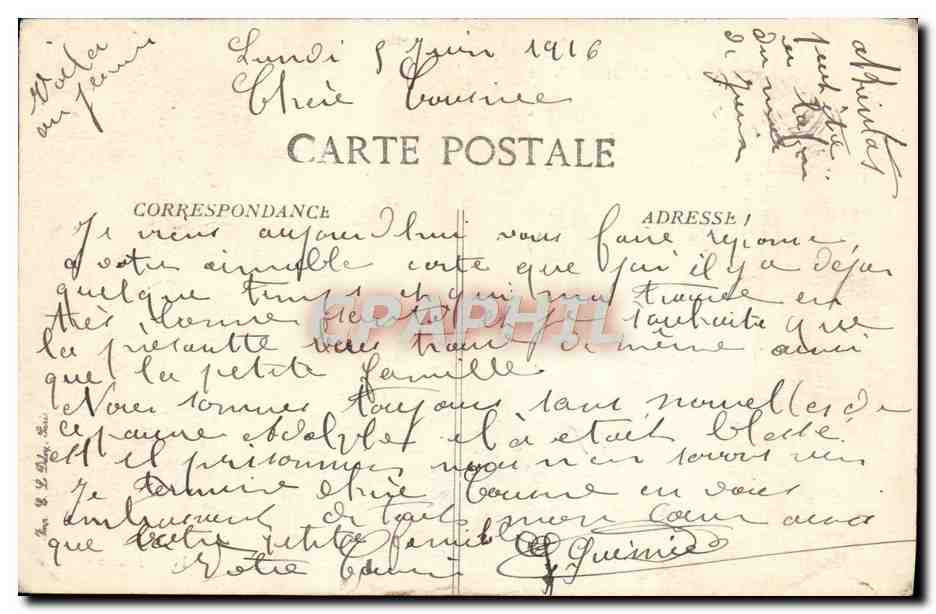 CPA Verzy L'Hotel de Ville — Back