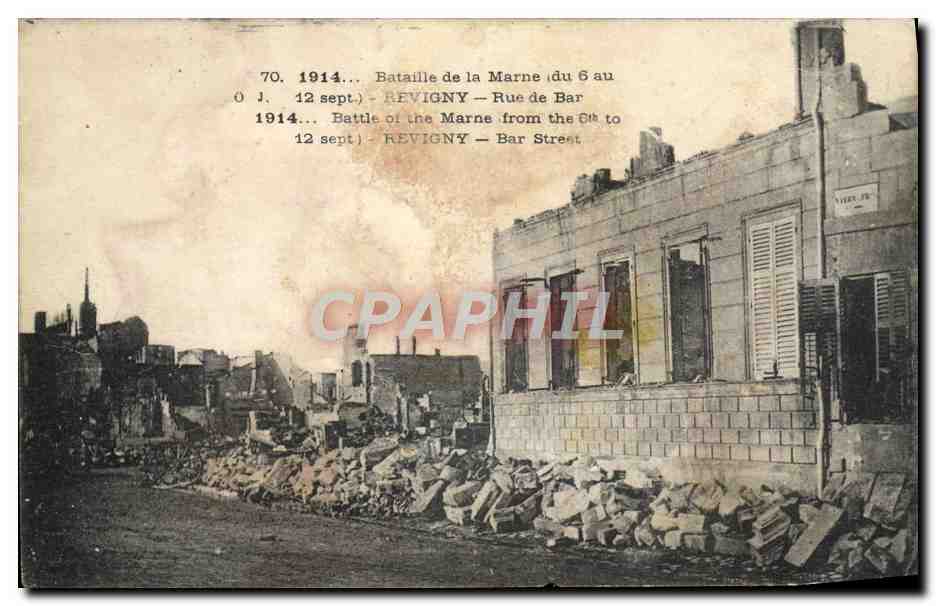 CPA Bataille de la Marne Revigny Rue de Bar