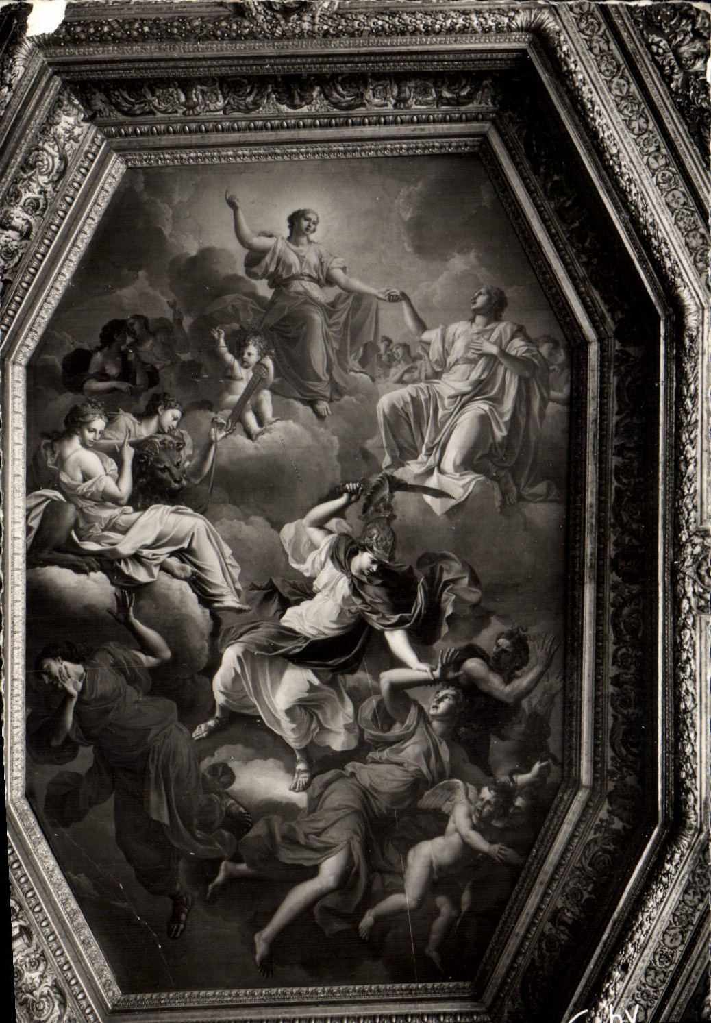 Palais de Justice — Plafond de la Grande Chambre — Peinture de Coycel 1646 — Représentant la Justice — Éditeur Artaud & fils, N° 98