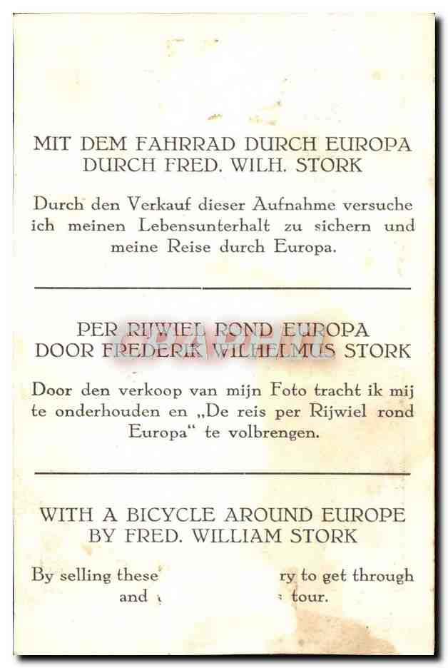 Tour de l'Europe à bicyclette — par Fred. Guillaume Stork — Reverso