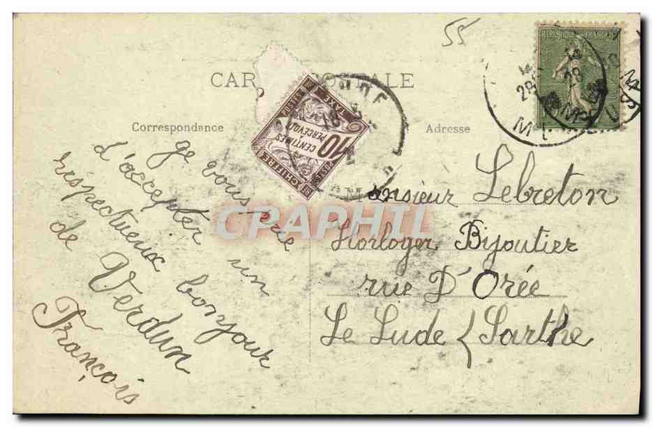 CPA Bras Le Train Sauveur le Dernier train qui Passa au pied de la cote du Poivre en 1916 et fut detruit bombardement  — Rückseite