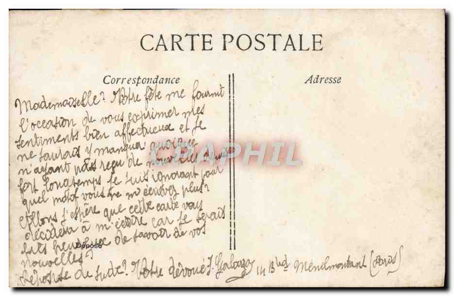 CPA Fantaisie Homme — Rückseite