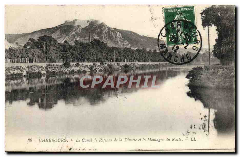 CPA Cherbourg Le Canal de Retenue de la Divette et la Montagne du Roule 