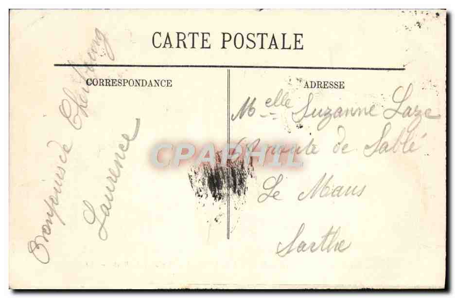CPA Cherbourg Le Canal de Retenue de la Divette et la Montagne du Roule  — Verso
