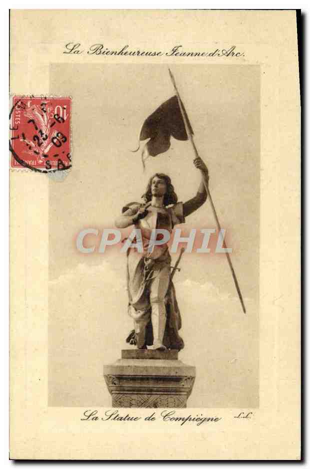 Statue de Jeanne d'Arc à Compiègne — éditeur L.D. (Léon Dufour)