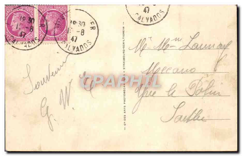 CPA Cabourg Jardin du Casino Automobile  — Rückseite