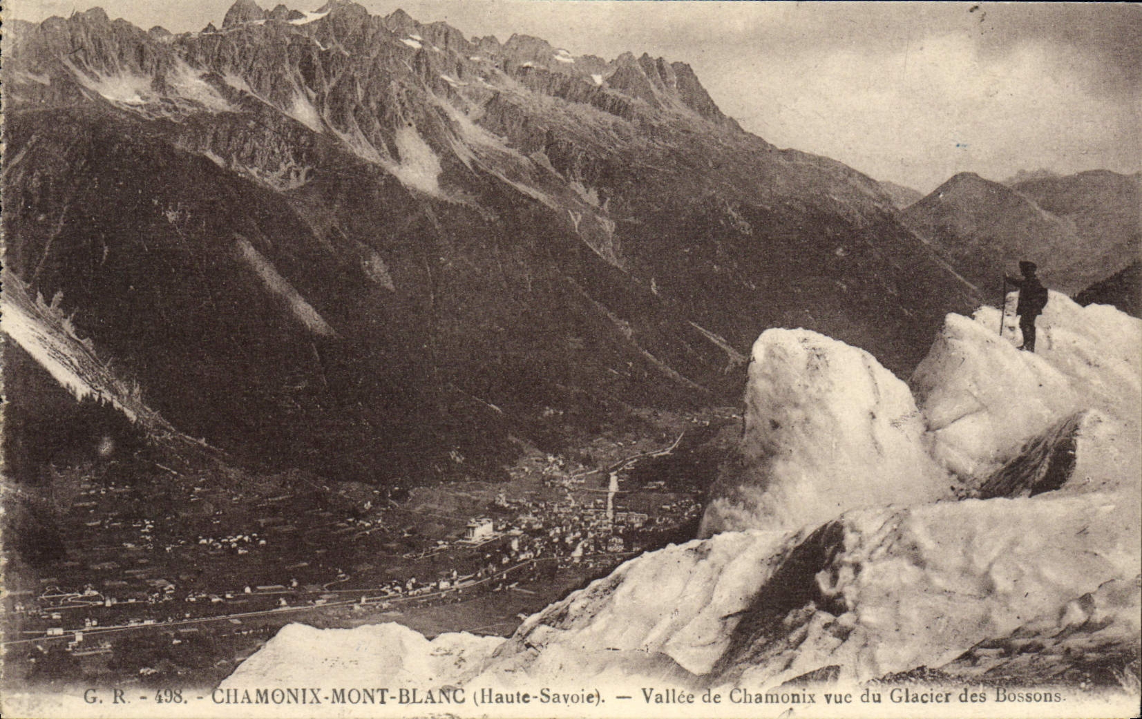CPA Chamonix Mont Blanc Vallee de Chamonix vue du glacier des Bossons 