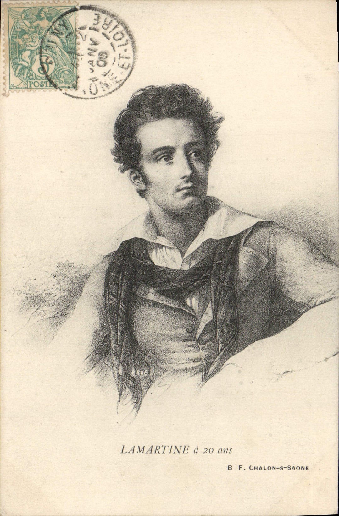 Lamartine à 20 ans — B. F. Chalon-saône - Recto