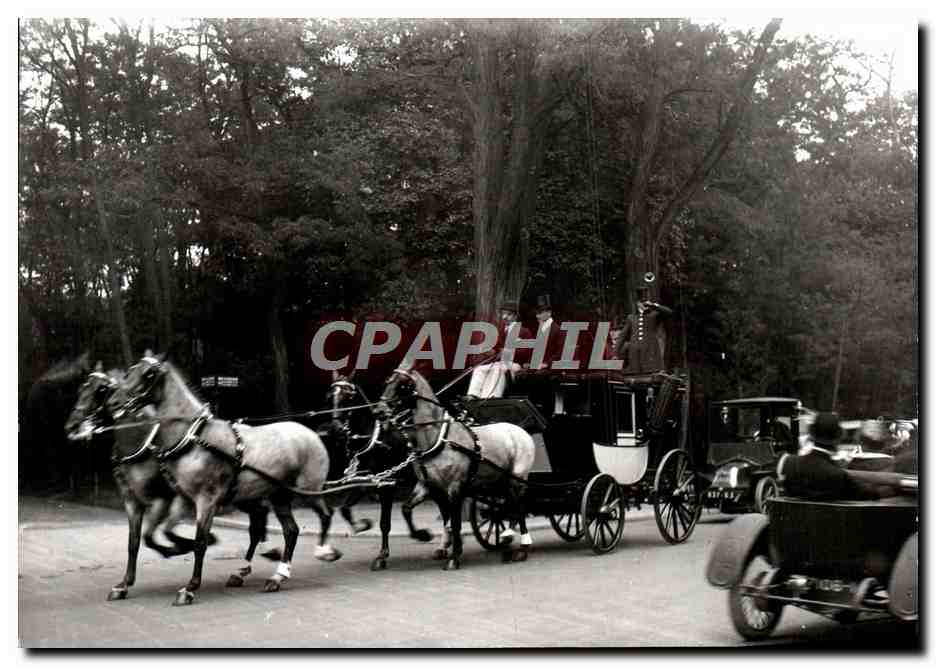 REPRO Paris 1900 Promenade Dans le Bois de Boulogne Cheval 