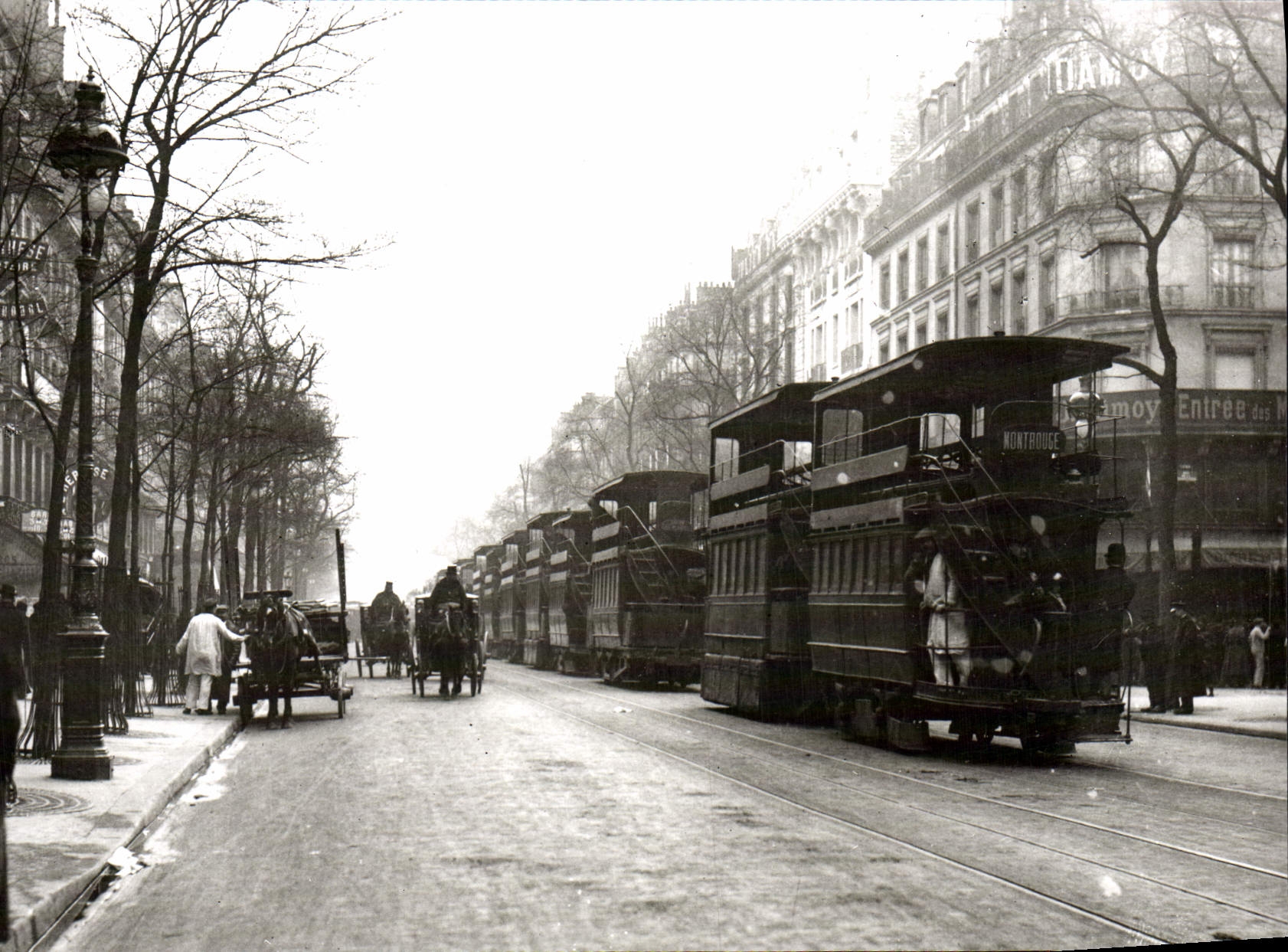 REPRO Paris 1900 Encombrement Tramway
