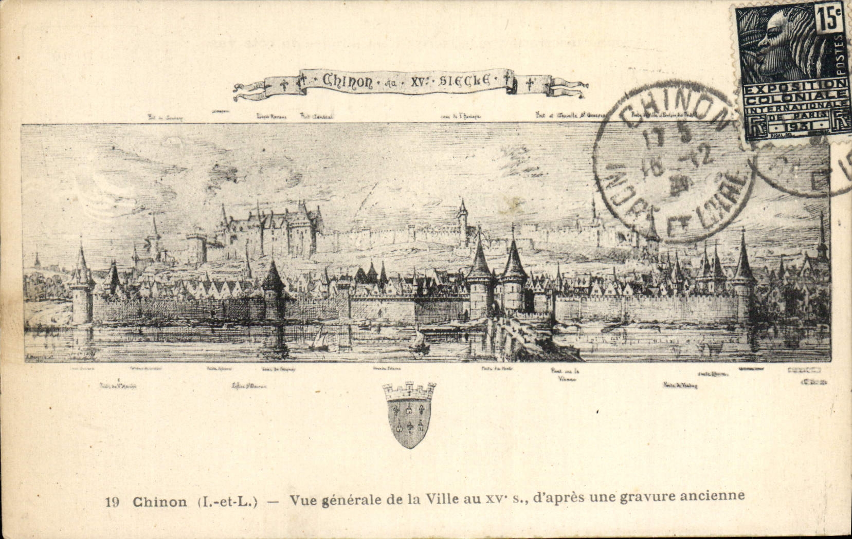 CPA Chinon Vue Generale de la Ville Au 15eme