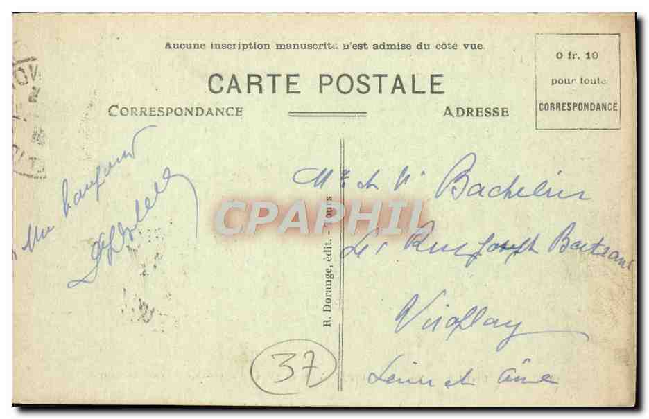 CPA Chinon Vue Generale de la Ville Au 15eme — Rückseite