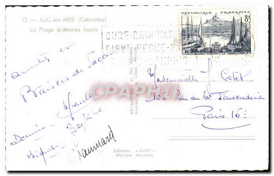 CPM Luc Sur Mer La Plage a Maree Haute — Verso