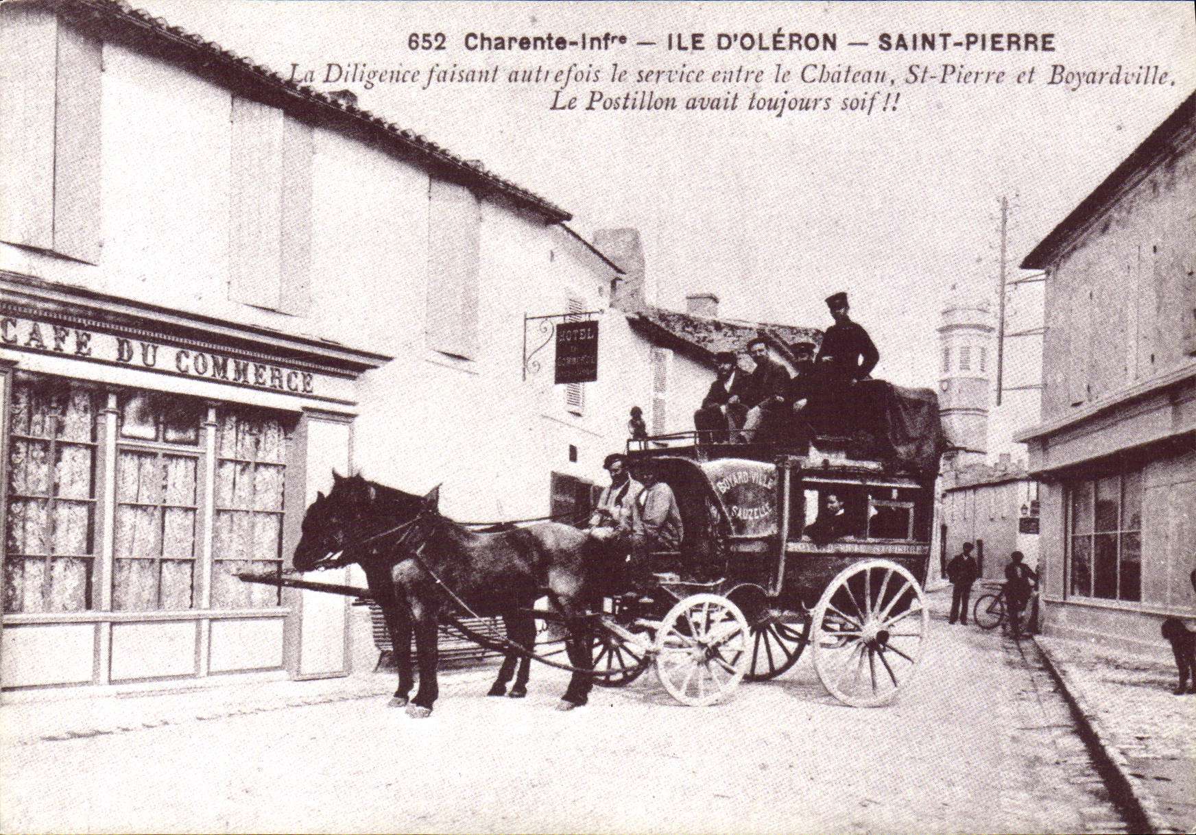 REPRO Ile D'Oleron Saint Pierre La diligence faisant autrefois le service entre le chateau St Pierre et Boyardville 