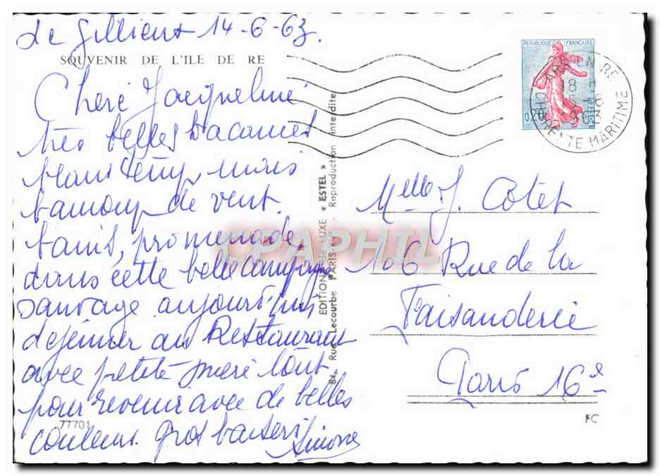 L'Île de Ré — Souvenir de — Éditions Lecourbe Paris — Rückseite