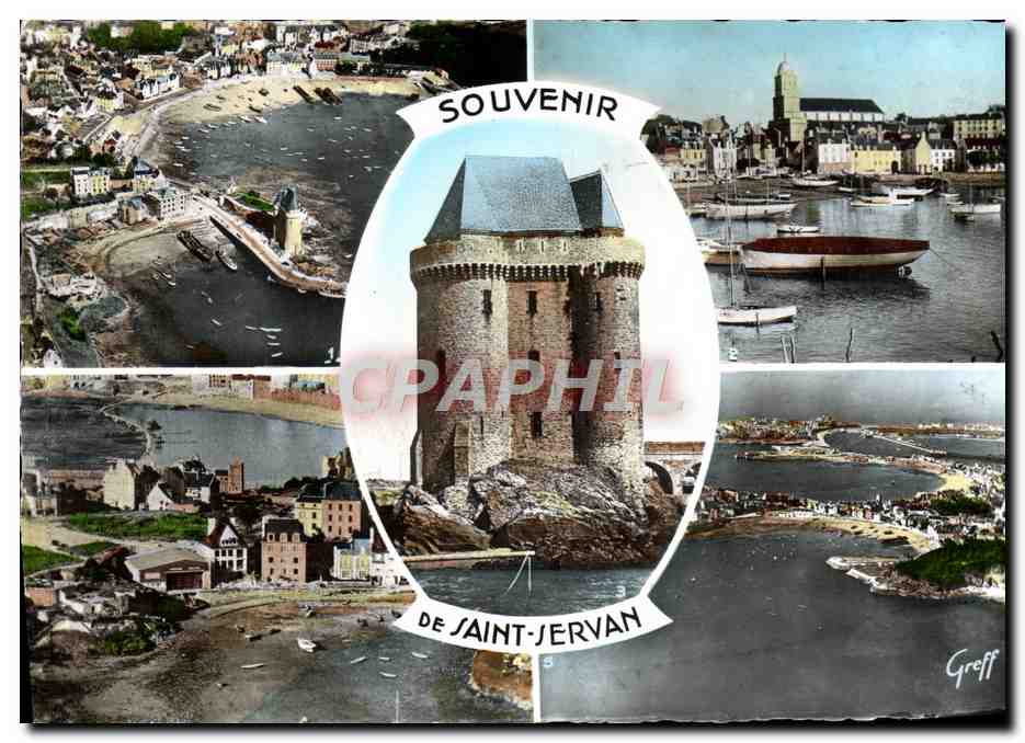 Saint-Jervan — Vue aérienne du port et de la tour Solidor — Greff