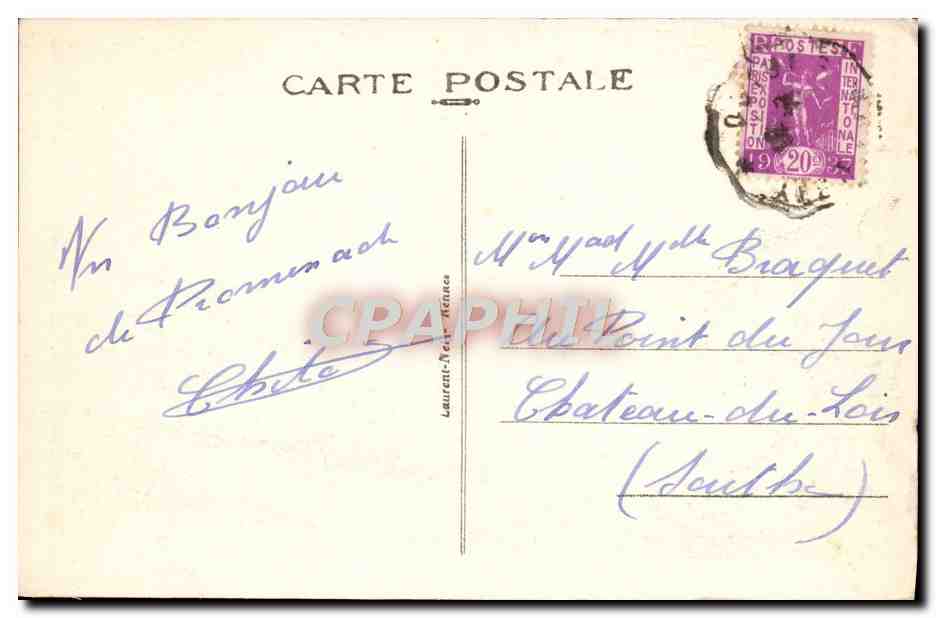 CPA Quiberon Port Marla Vu du Boulevard Chenard — Rückseite
