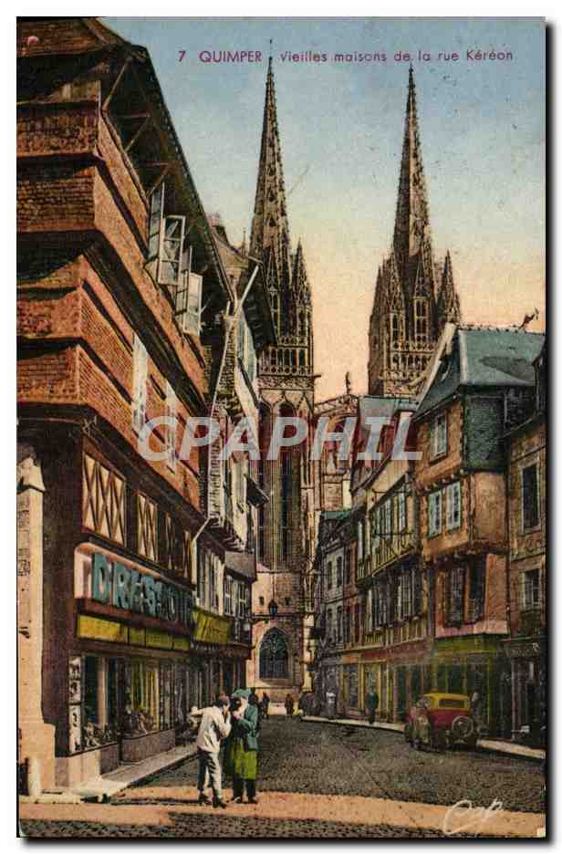 CPA Quimper Vieilles Maisons de la Rue Kereon
