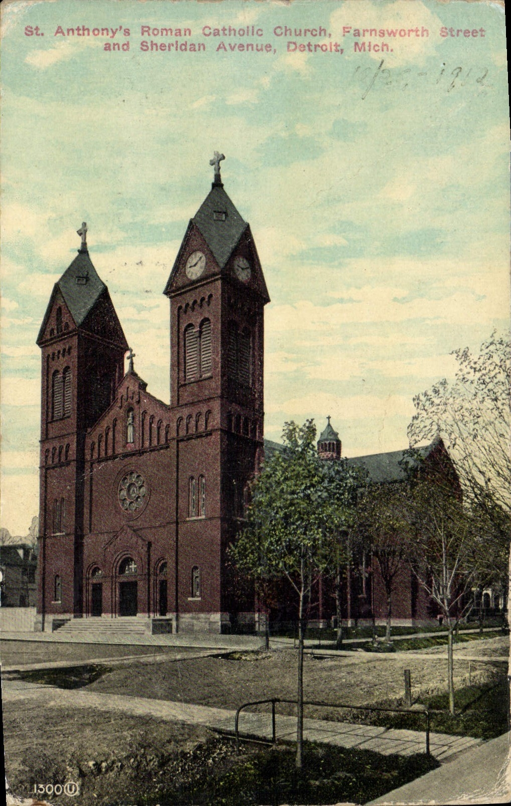CPA Anthony's Roman Catholic Church Farnsworth Street and Sheridan Avenue Detroit 