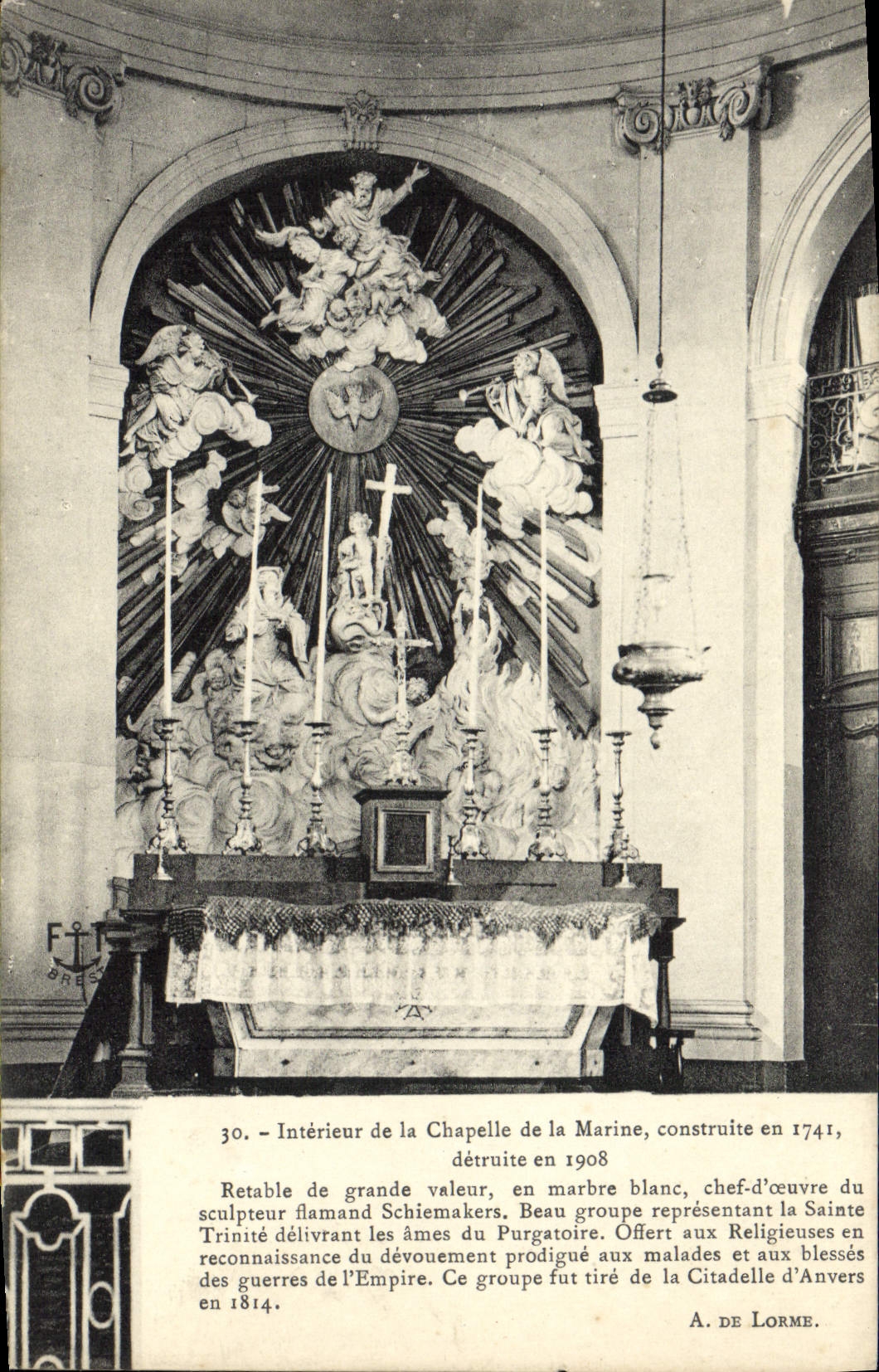 CPA Interieur de la Chapelle de la Marine Brest
