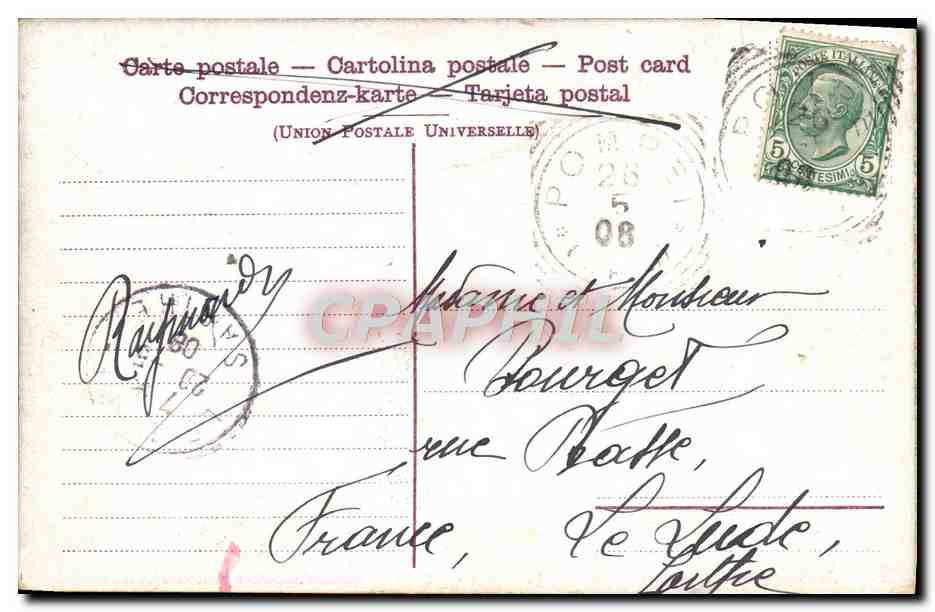 CPA Napoli Eruzione Vesuvio 1905 Volcan  — Verso