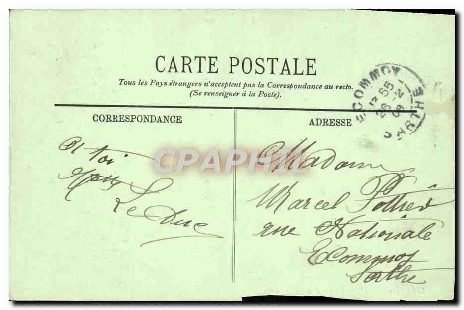 CPA Monaco La Condamine Tramway — Rückseite