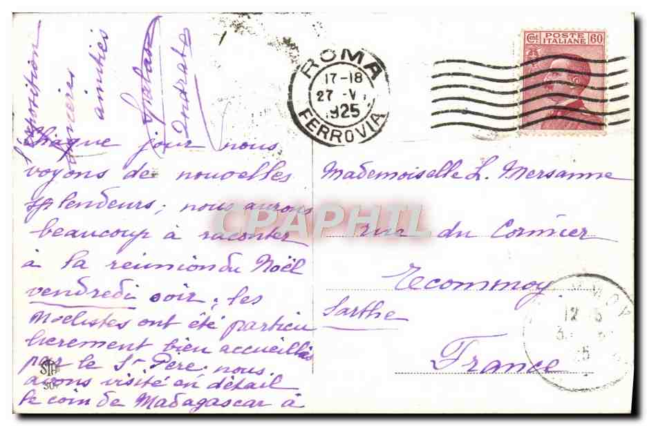 CPA Roma Via Appla Tomba di Cecilla Metello — Rückseite