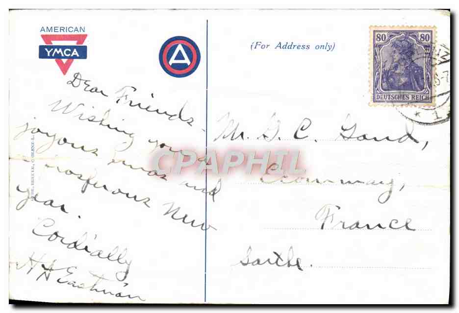 CPA Christmas Greeting from the US army on the Rhine  — Rückseite