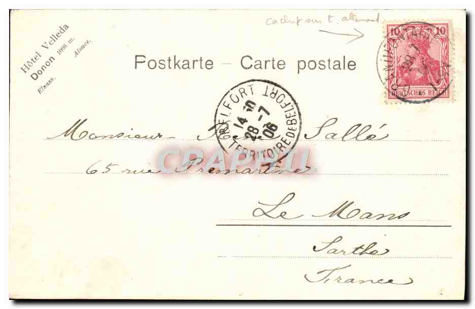 Le Petit Donon — View Taken from the Grand Donon — G. Schmitt, Schirmeck, n°1267 — Back